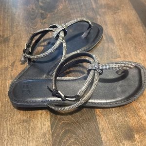 Black flat sandals
